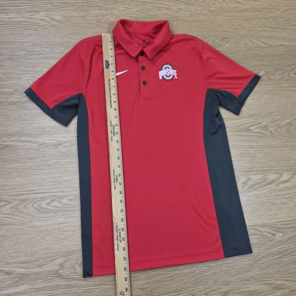 Ohio State Buckeyes Nike Performance Polo Shirt Adult S Red Black Short Sleeve